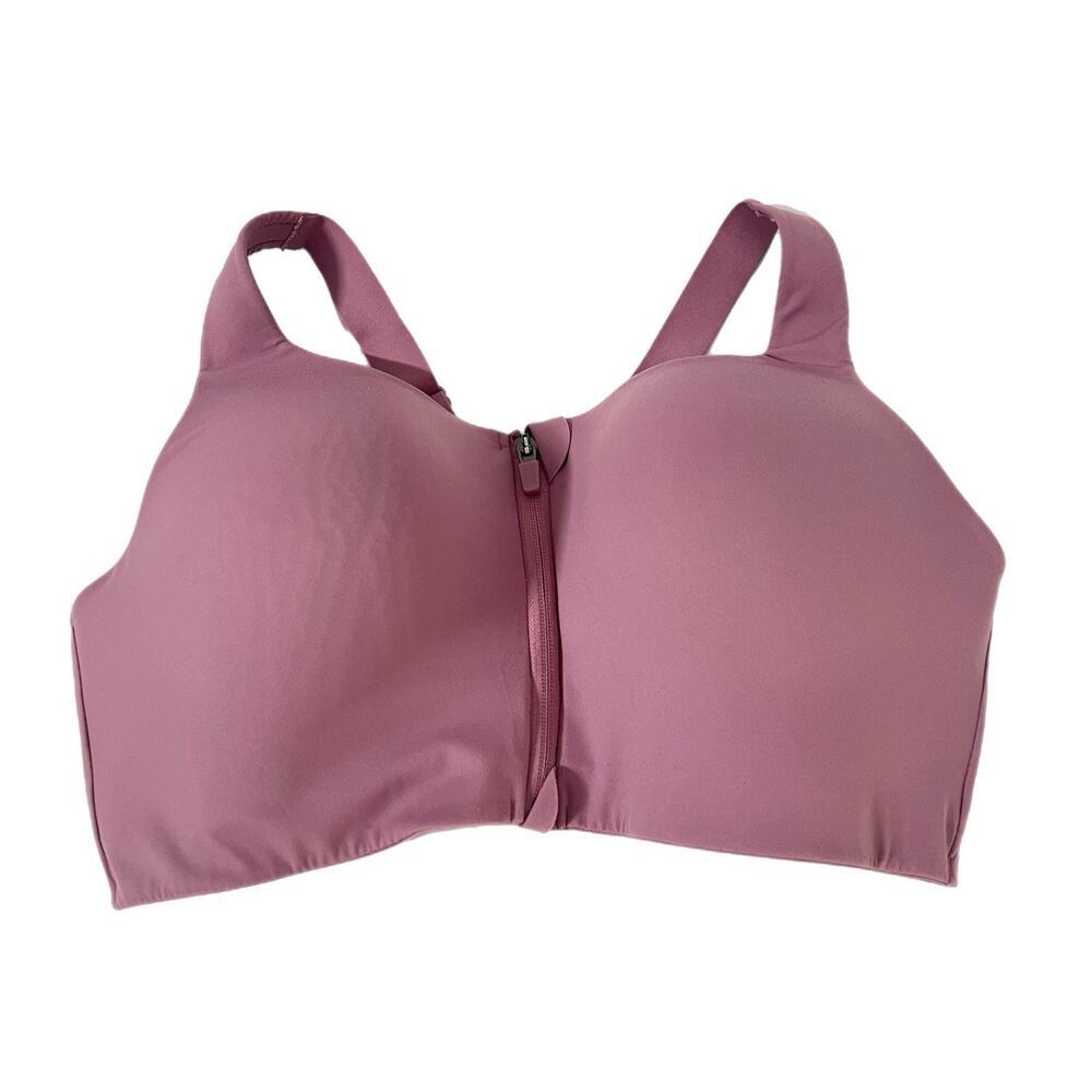 Soma High Impact Sports Bra 38D Lilac Zipper Front Active Workout Yoga Run